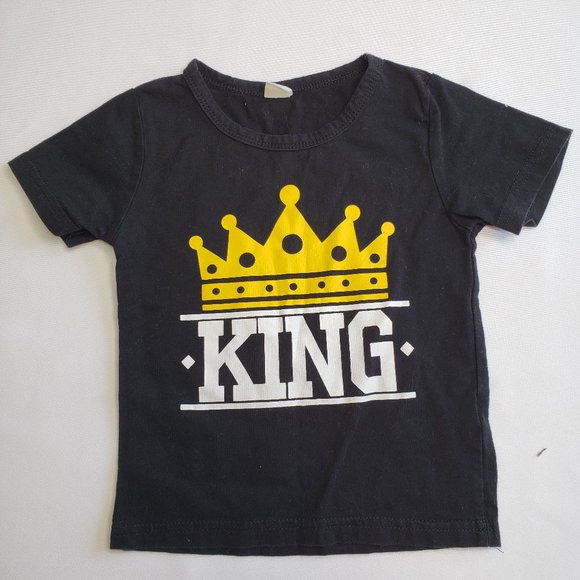 Other - Kids Boys Tshirt Tee Short Sleeve Black 12M King